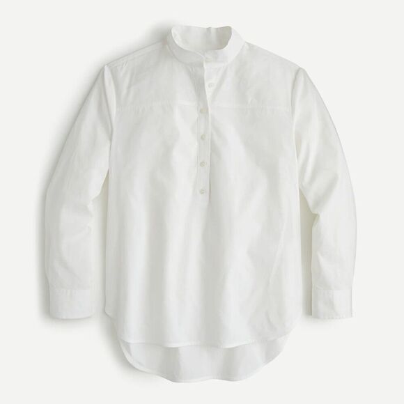 J.Crew Tops - J Crew Top White Cotton Poplin Tunic Preppy Minimalist Coastal Oversized Fit